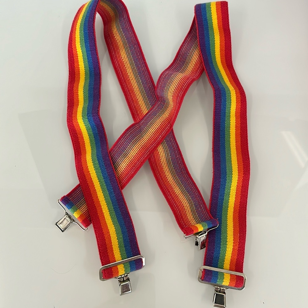 Rainbow adjustable elastic suspenders